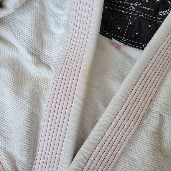 Estilo VI Tatami Jacket Red On White Jiu Jitsu Fightwear Version VI Size A3S - Picture 3 of 13